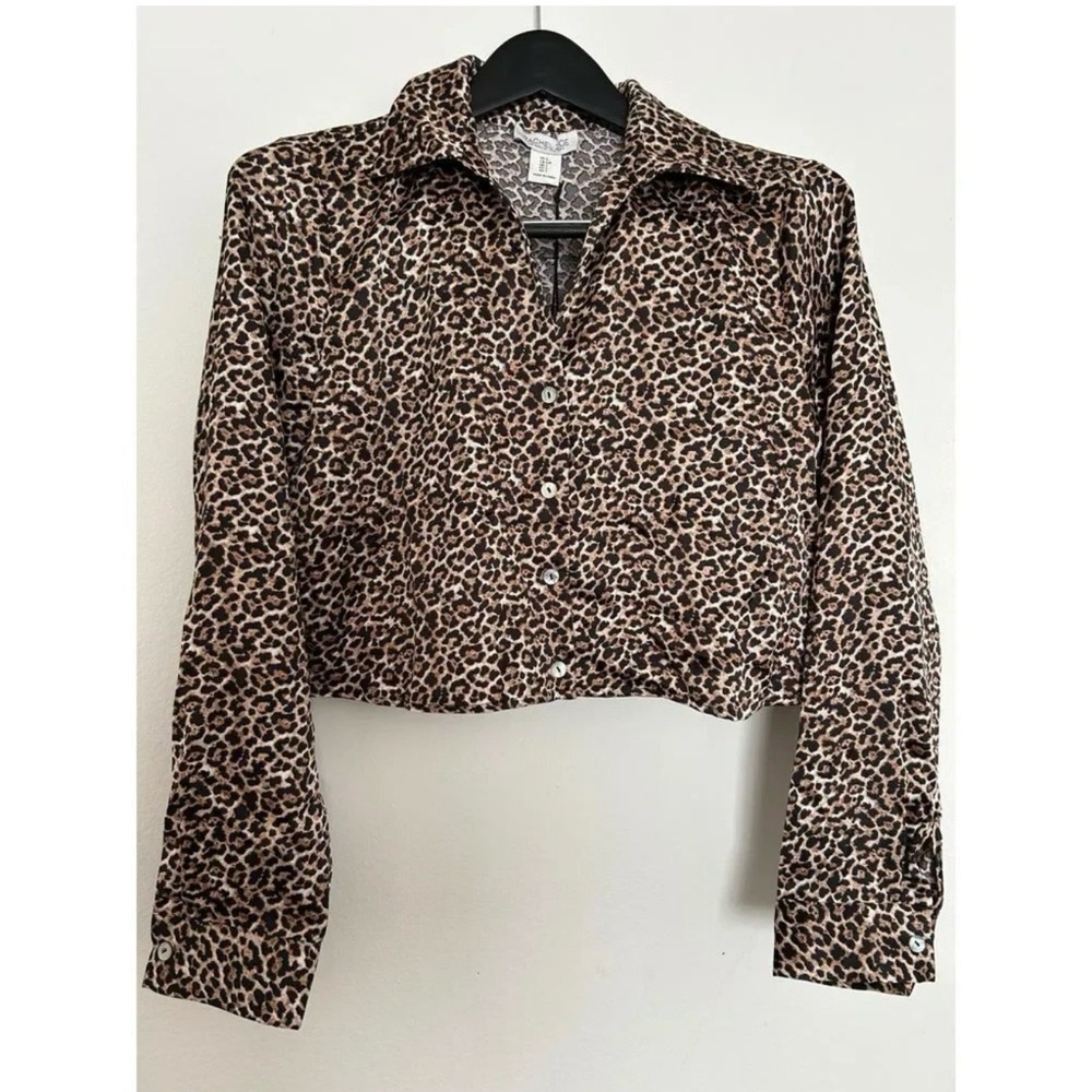 Rachel Zoe Brown Leopard Print Button-Down Shirt